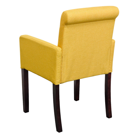 Saiph Fabric Upholstered Carver Dining Chair In Yellow Furniture in