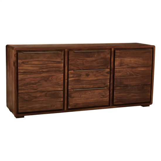 Saki Sheesham Wood Sideboard 2 Doors 3 Drawers In Acacia