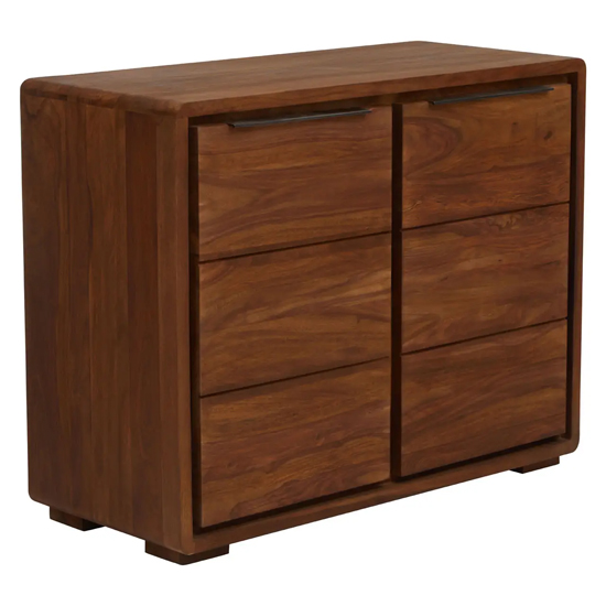 Saki Sheesham Wood Sideboard With 2 Doors In Acacia