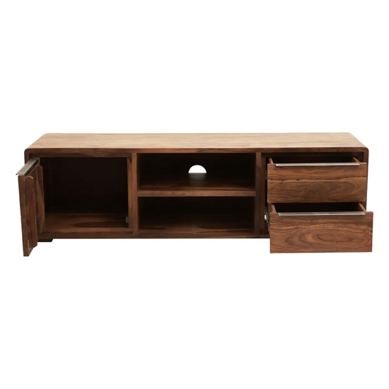 Saki Sheesham Wood TV Stand 1 Door 2 Drawers In Acacia