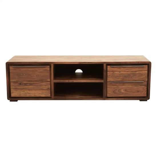 Product photograph of Saki Sheesham Wood Tv Stand 1 Door 2 Drawers In Acacia from Furniture in Fashion