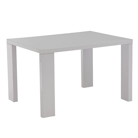 Sako Small Glass White Gloss Dining Table 4 Sako Grey Chairs_2