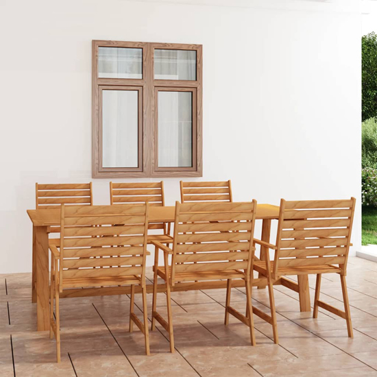 Read more about Salado large acacia wood 7 piece garden dining set in natural
