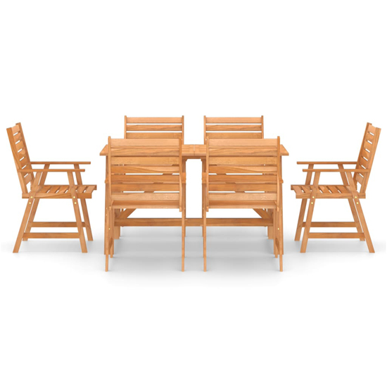Salado Medium Acacia Wood 7 Piece Garden Dining Set In Natural