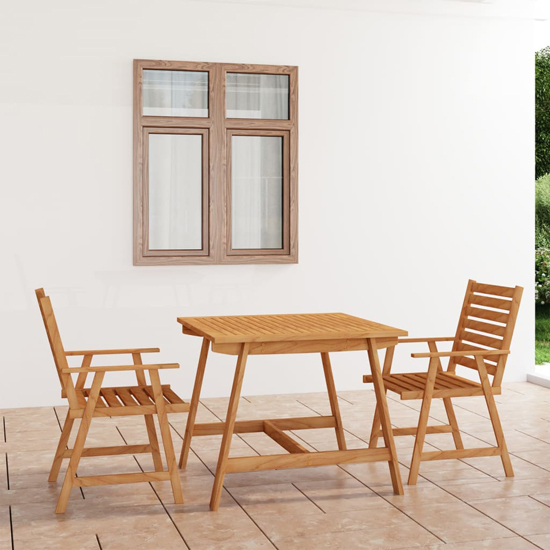 Product photograph of Salado Small Acacia Wood 3 Piece Garden Dining Set In Natural from Furniture in Fashion