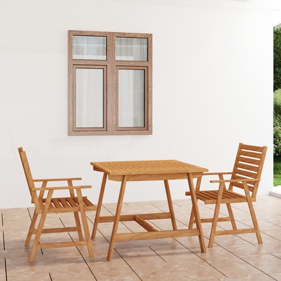Read more about Salado small acacia wood 3 piece garden dining set in natural