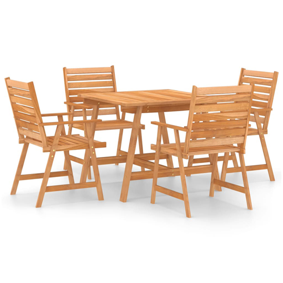 Salado Small Acacia Wood 5 Piece Garden Dining Set In Natural