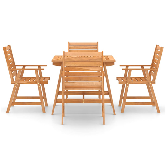 Salado Small Acacia Wood 5 Piece Garden Dining Set In Natural