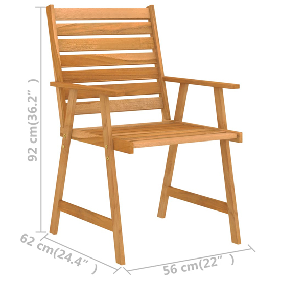 Salado Small Acacia Wood 5 Piece Garden Dining Set In Natural