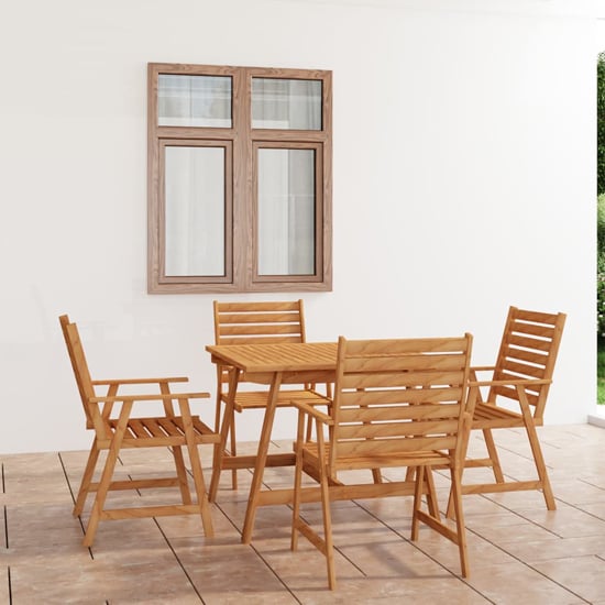 Product photograph of Salado Small Acacia Wood 5 Piece Garden Dining Set In Natural from Furniture in Fashion