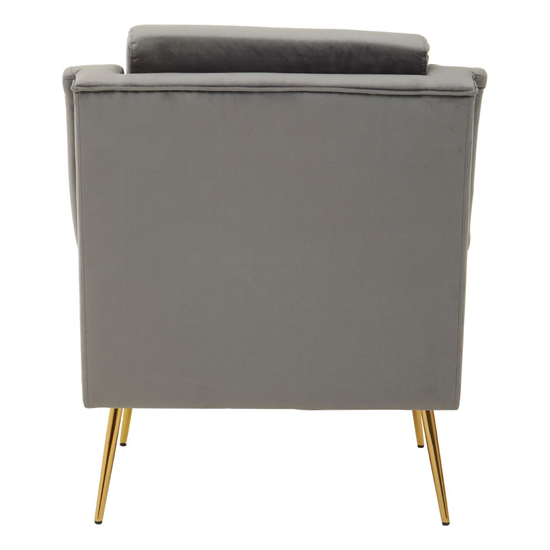 Salami Velvet Upholstered Armchair In Grey