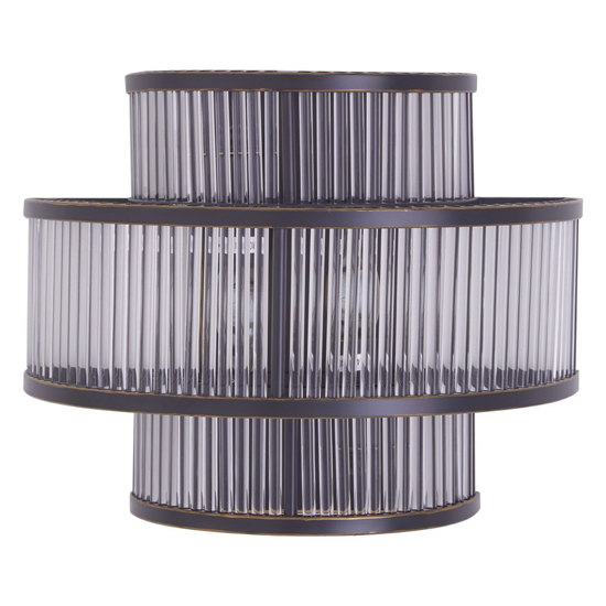 Salas Ribbed Pattern 3 Tier Wall Light In Black