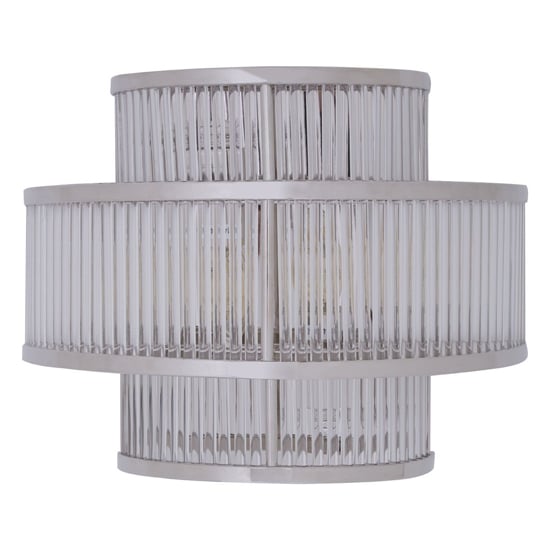 Salas Ribbed Pattern 3 Tier Wall Light In Nickel