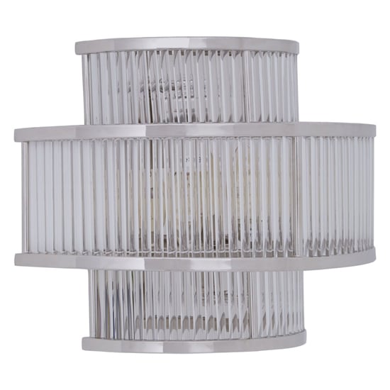 Salas Ribbed Pattern 3 Tier Wall Light In Nickel
