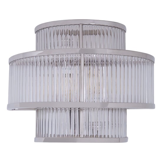 Salas Ribbed Pattern 3 Tier Wall Light In Nickel