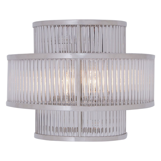 Read more about Salas ribbed pattern 3 tier wall light in nickel