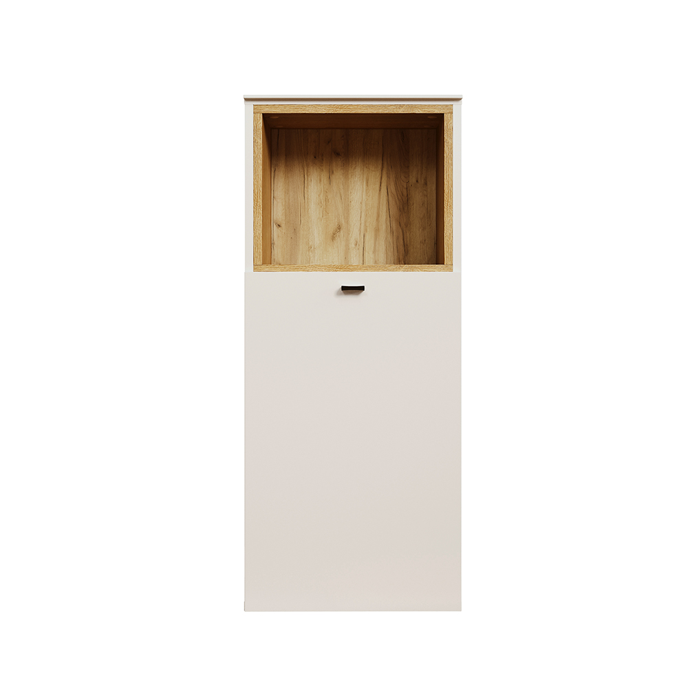 Salem Wooden Bathroom Storage Cabinet in Cashmere and Evoke Oak