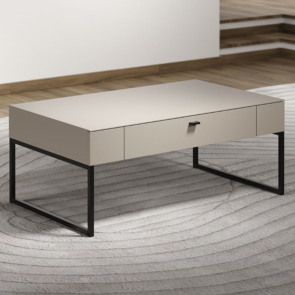 Salem Wooden Coffee Table With 1 Drawer In Cashmere