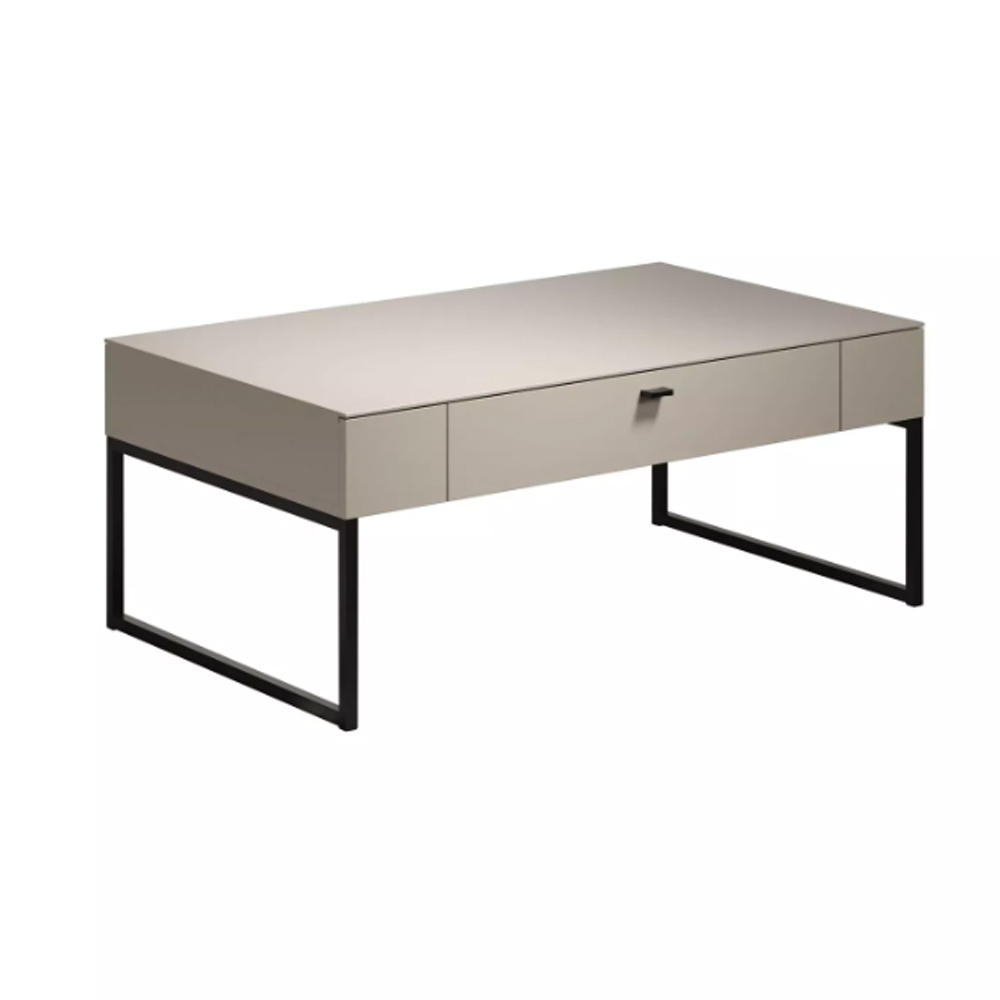 Benvia Wooden Coffee Table with 1 Drawer in Cashmere and Evoke Oak