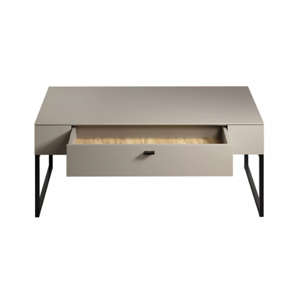 Benvia Wooden Coffee Table with 1 Drawer in Cashmere and Evoke Oak