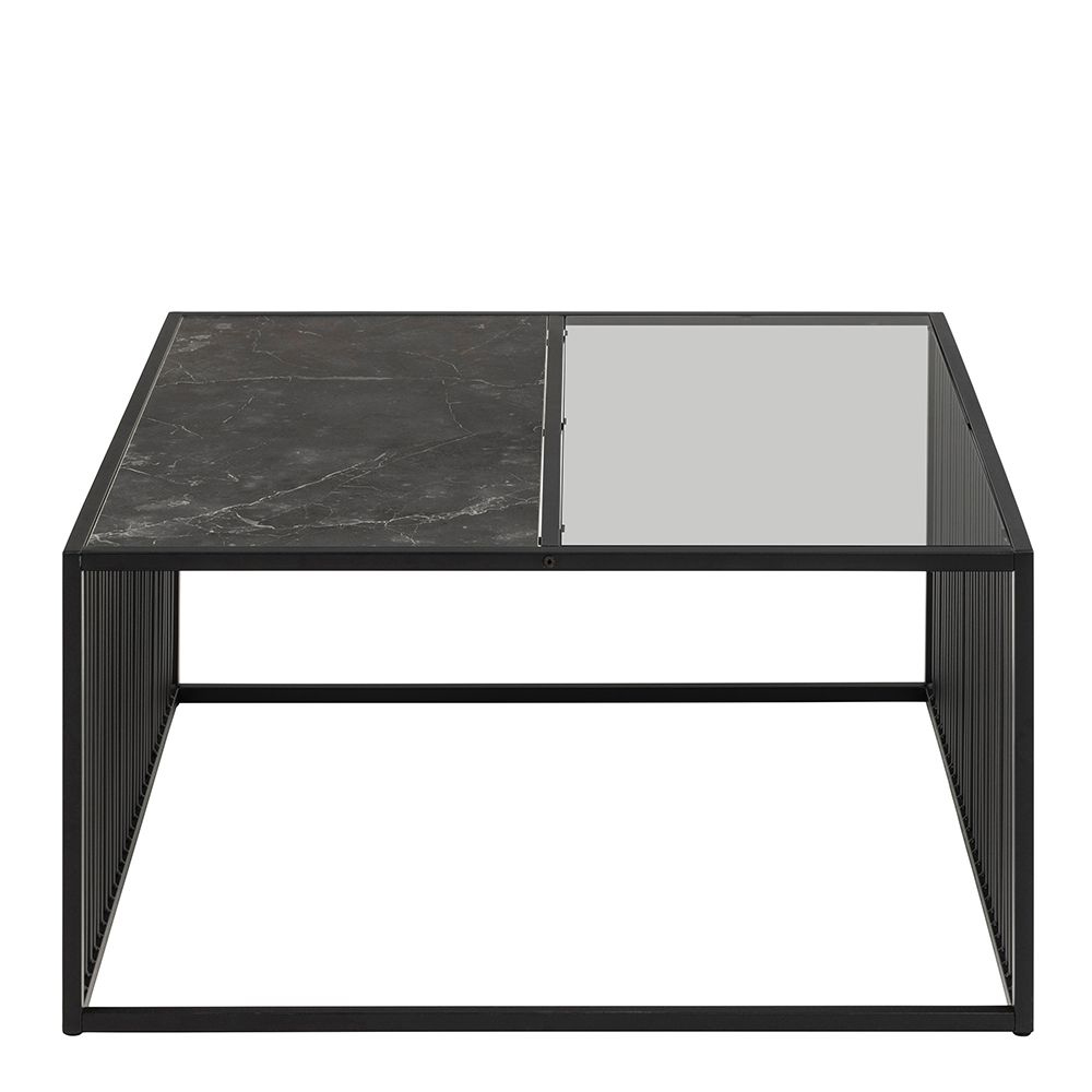 Salem Wooden And Glass Coffee Tables Square In Black