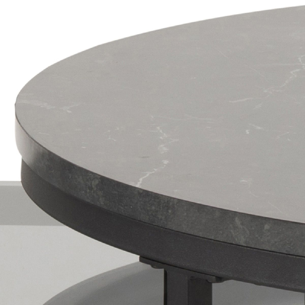 Salem Wooden And Glass Nesting Coffee Tables In Black