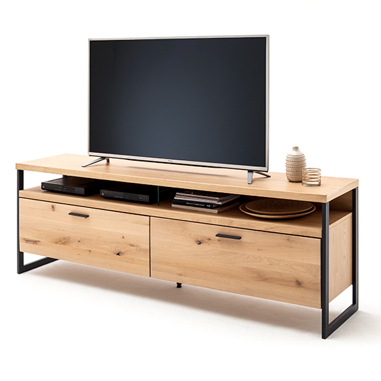 Salerno LED Wooden Living Room Furniture Set 1 In Planked Oak_6
