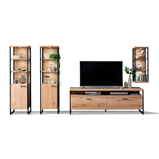 Salerno LED Wooden Living Room Furniture Set 2 In Planked Oak_2