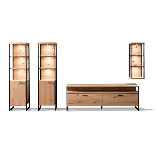 Salerno LED Wooden Living Room Furniture Set 2 In Planked Oak_3