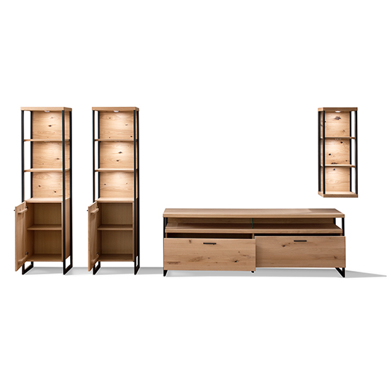 Salerno LED Wooden Living Room Furniture Set 2 In Planked Oak_4