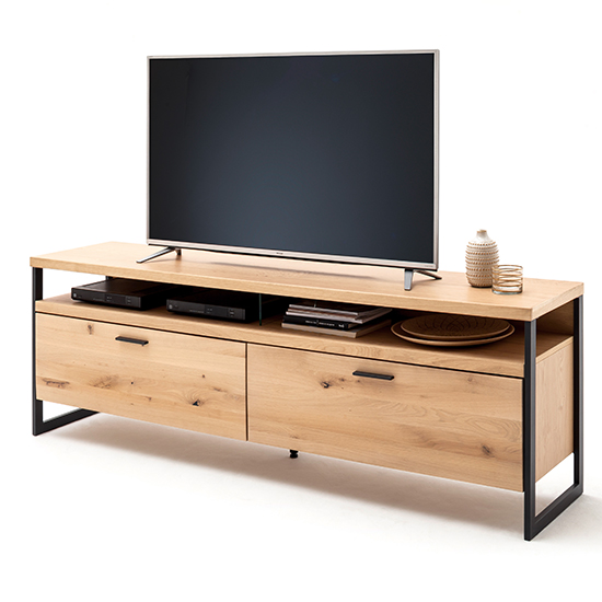 Salerno LED Wooden Living Room Furniture Set 2 In Planked Oak_6