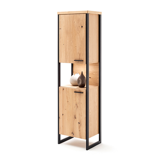 Salerno LED Wooden Living Room Furniture Set 3 In Planked Oak_5