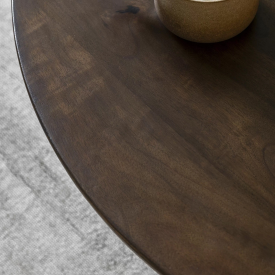 Salerno Wooden Coffee Table Round In Dark Oak