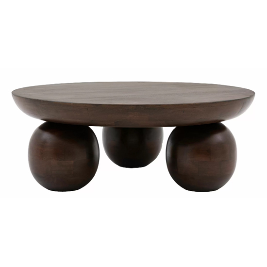 Salerno Wooden Coffee Table Round In Dark Oak