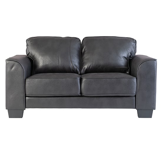 Salford Fabric 2 Seater Sofa In Distressed Black