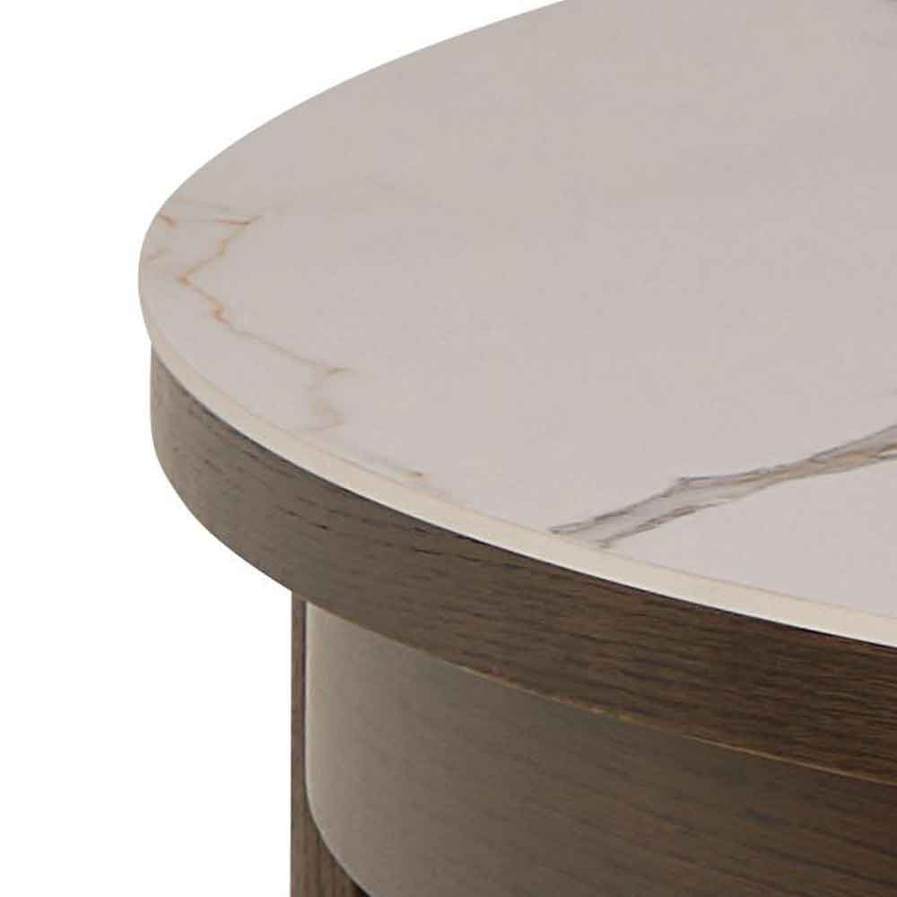 Salida Ceramic Top Extending Dining Table - Smoked Oak