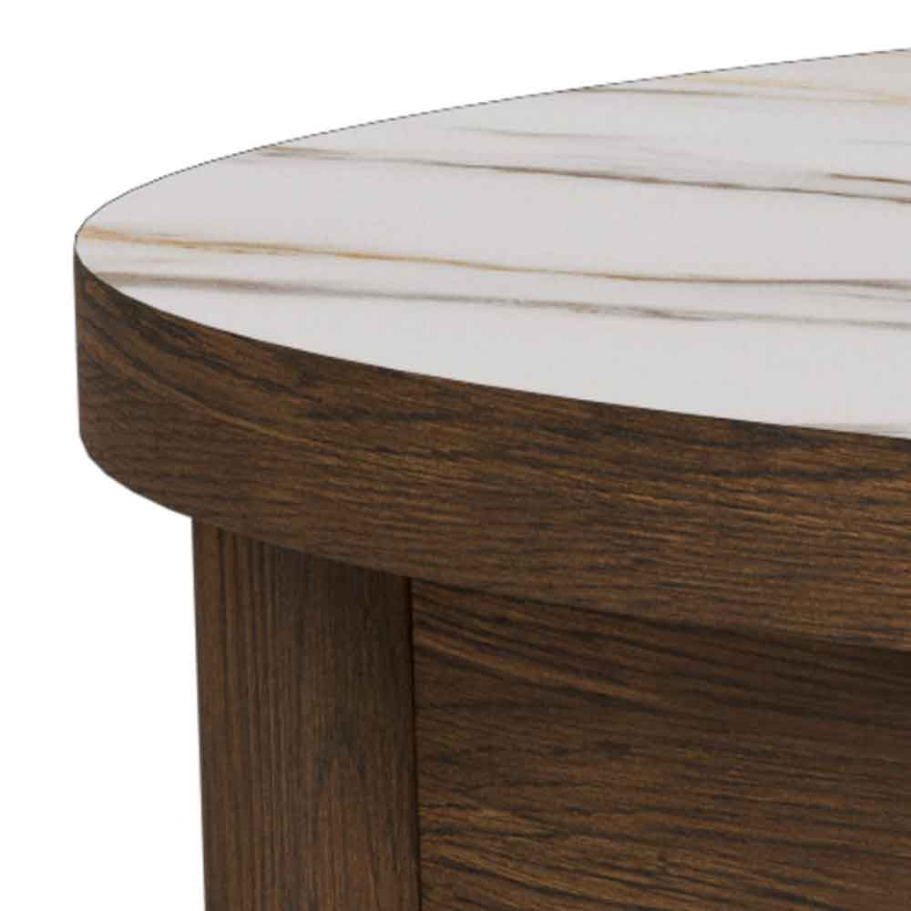 Salida Ceramic Top Round Coffee Table - Smoked Oak
