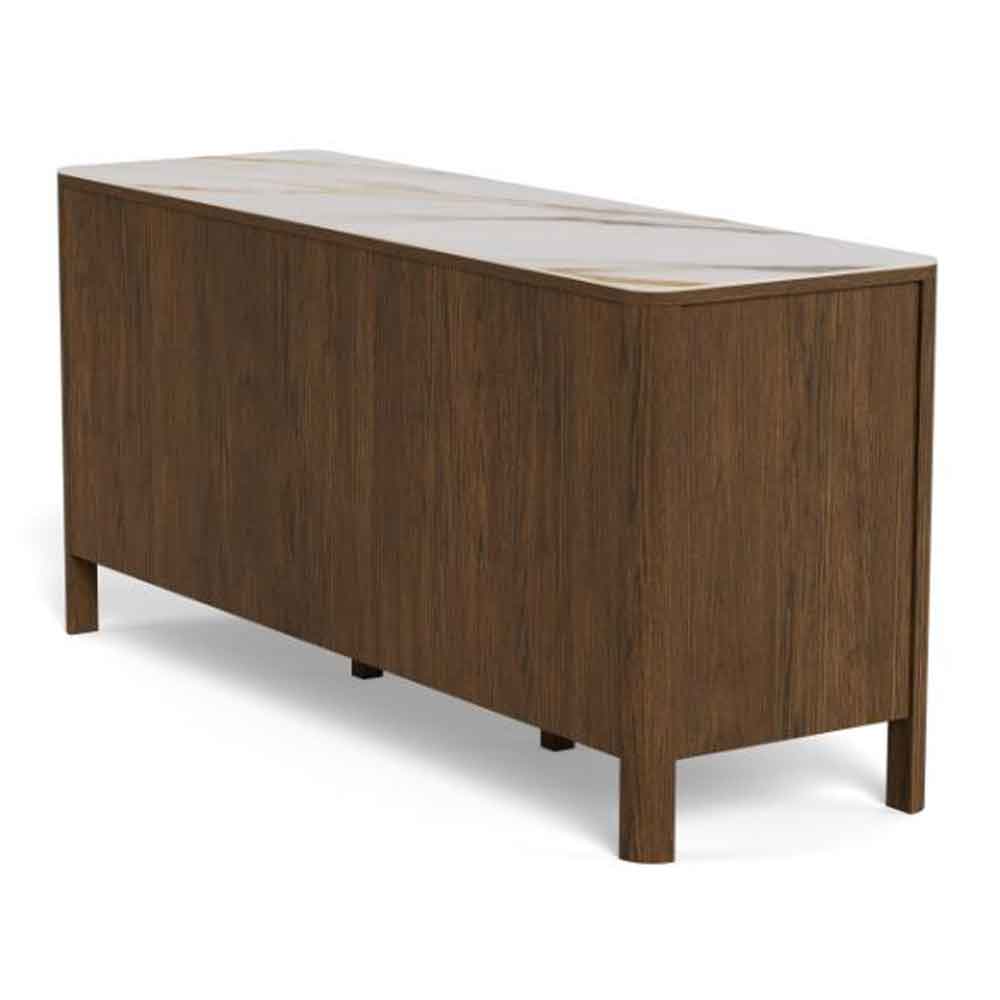 Salida Ceramic Top Sideboard With 2 Doors 2 Drawers - Smoked Oak