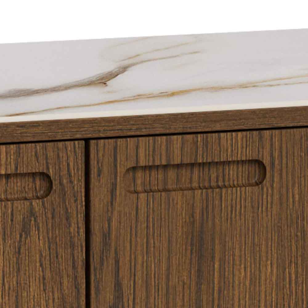 Salida Ceramic Top Sideboard With 2 Doors 2 Drawers - Smoked Oak