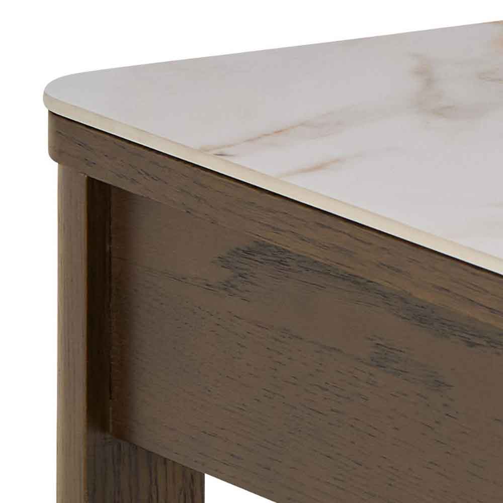 Salida Ceramic Top Square Side Table - Smoked Oak