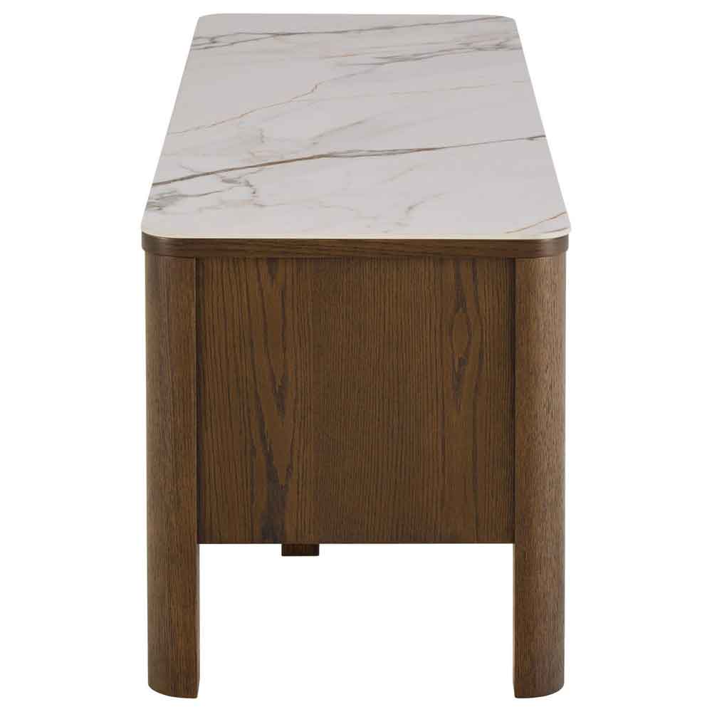 Salida Ceramic Top TV Stand With 2 Doors in Smoked Oak