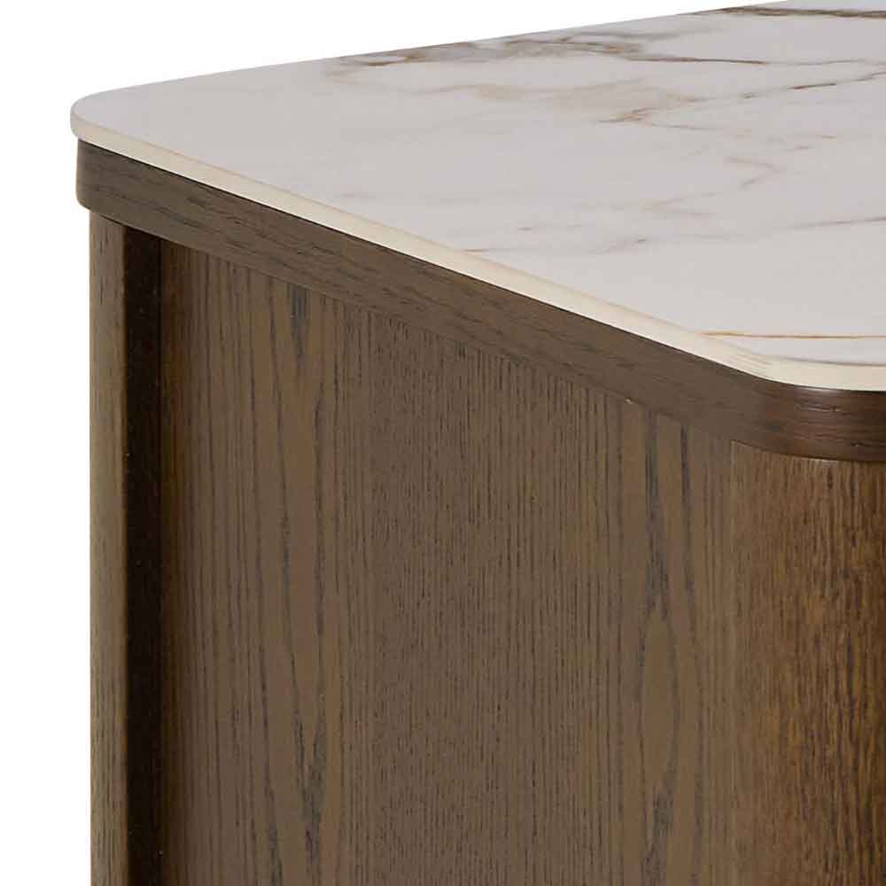 Salida Ceramic Top TV Stand With 2 Doors in Smoked Oak