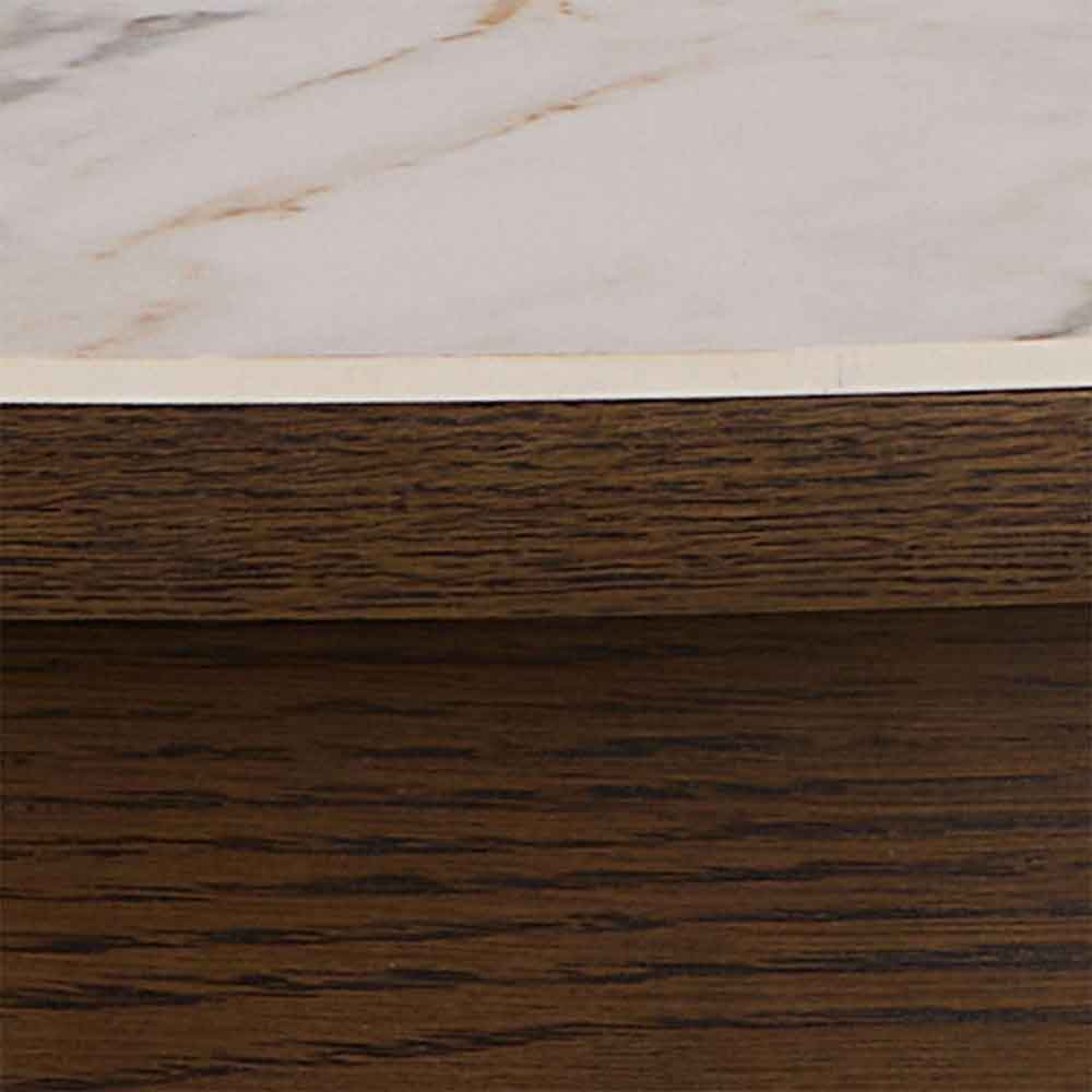Simcoe White Ceramic Top Round Extending Dining Table - Smoked Oak