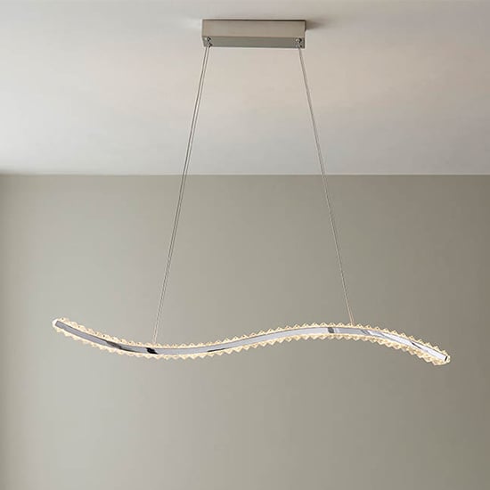 Product photograph of Salina Led Linear Ceiling Pendant Light In Polished Chrome from Furniture in Fashion