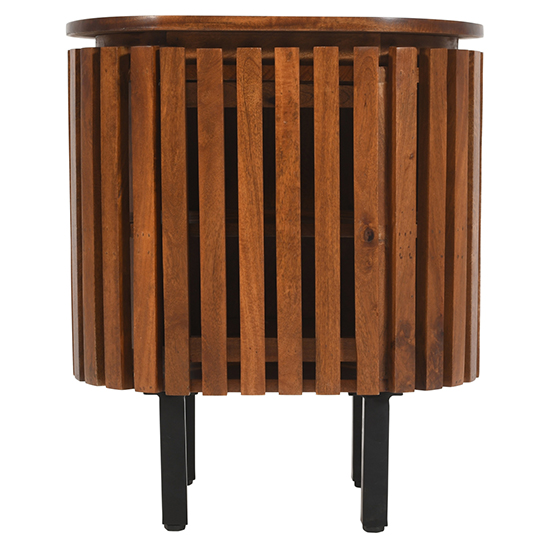 Salina Mango Wood Bedside Cabinet With 1 Door In Walnut