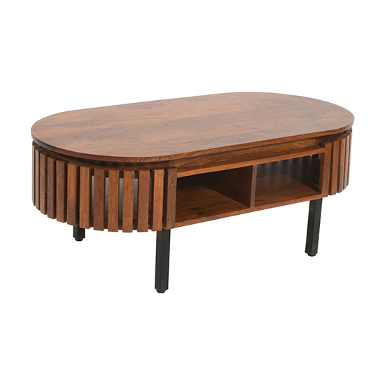 Salina Mango Wood Coffee Table Rectangular In Walnut