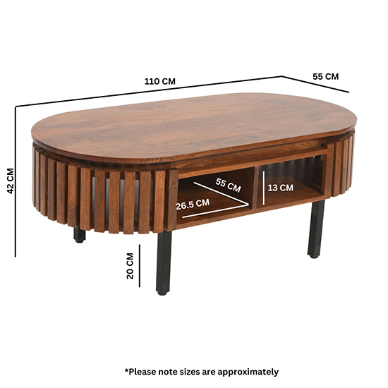 Salina Mango Wood Coffee Table Rectangular In Walnut