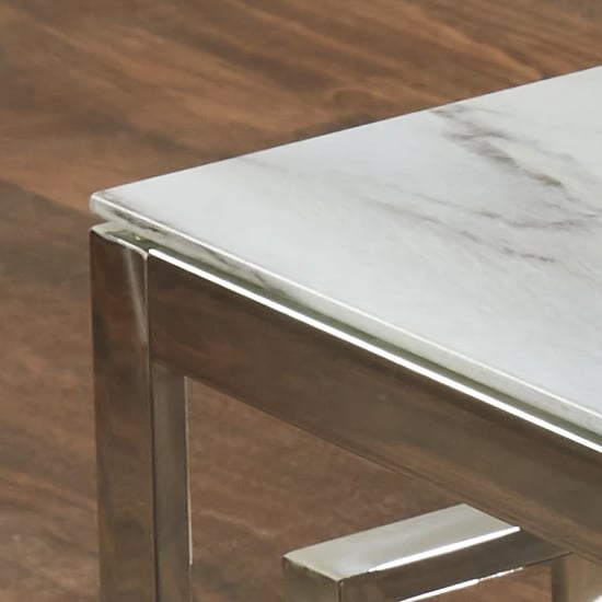 Salina Marble Effect Glass Coffee Table With Silver Frame_3
