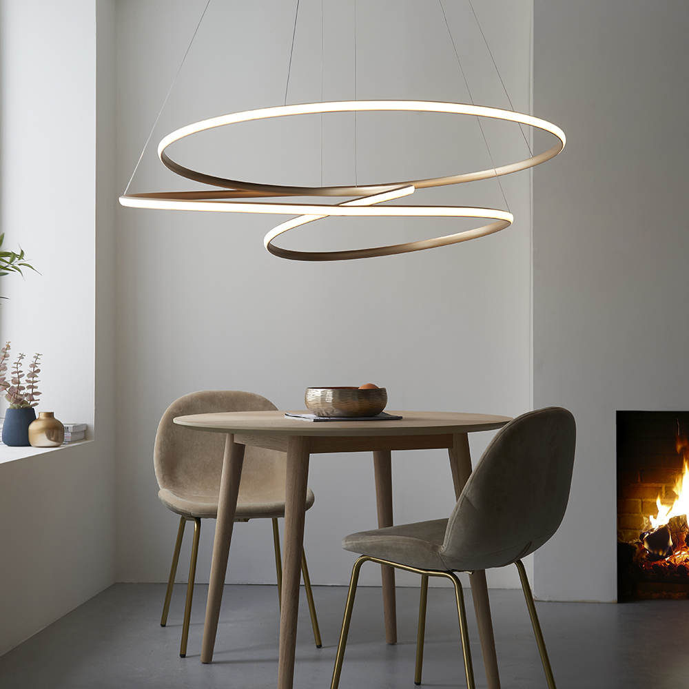 Salina Small Metal Pendant Ceiling Light In Gold