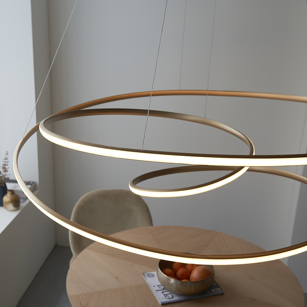 Salina Small Metal Pendant Ceiling Light In Gold